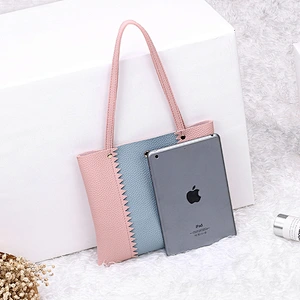 2020 Wholesale Fashion Women Pu Mini Leisure Bags Versatile Contrast Color Messenger Bags Cheap Cell Phone Change Bags