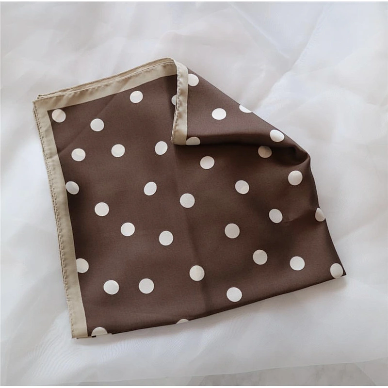Wholesale Classic Wild Pure Color Small Wave Dot Square Scarf Korean 70cm Decorative Shawl Scarves