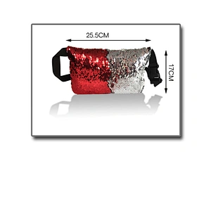 Sequined Waist Bag Europe America Women'S Sequin Waist Bag Mermaid Color Change Sequin Sports Waist Bag