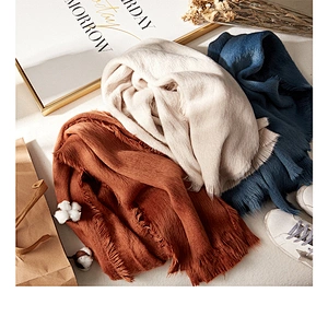 60*200cm factory direct winter scarf women's warm solid color cashmere scarf