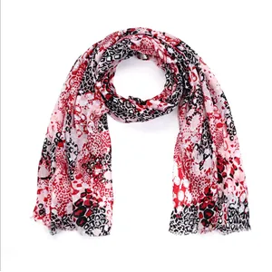 European and American leopard print with gold stamping women's scarf