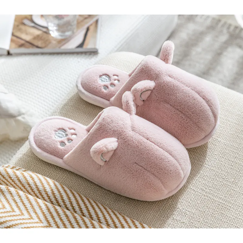 Wholesale 2020 Cotton Slippers Home Female Winter Home Children Cute Warm Couple Male Parent-Child Plush Slippers