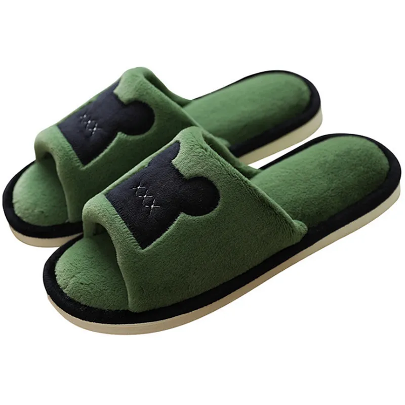 New Cute Parent-Child Children Autumn Winter Home Cotton Slippers Couples Indoor Non-Slip Soft-Soled Slippers For Women