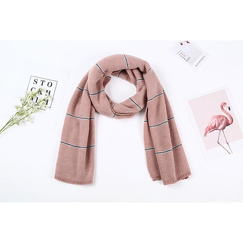 Lovers Style Korean Winter Men Women Knitted Clip Color Versatile Simple Woolen Scarf