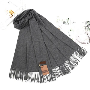 Wool Spinning Scarf Women Winter Thick Warm Red Shawl Scarf Pure Color Men Wool Cashmere Scarf
