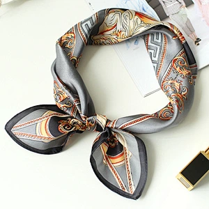 wholesale printing Satin Female silk small women silk square head scarf