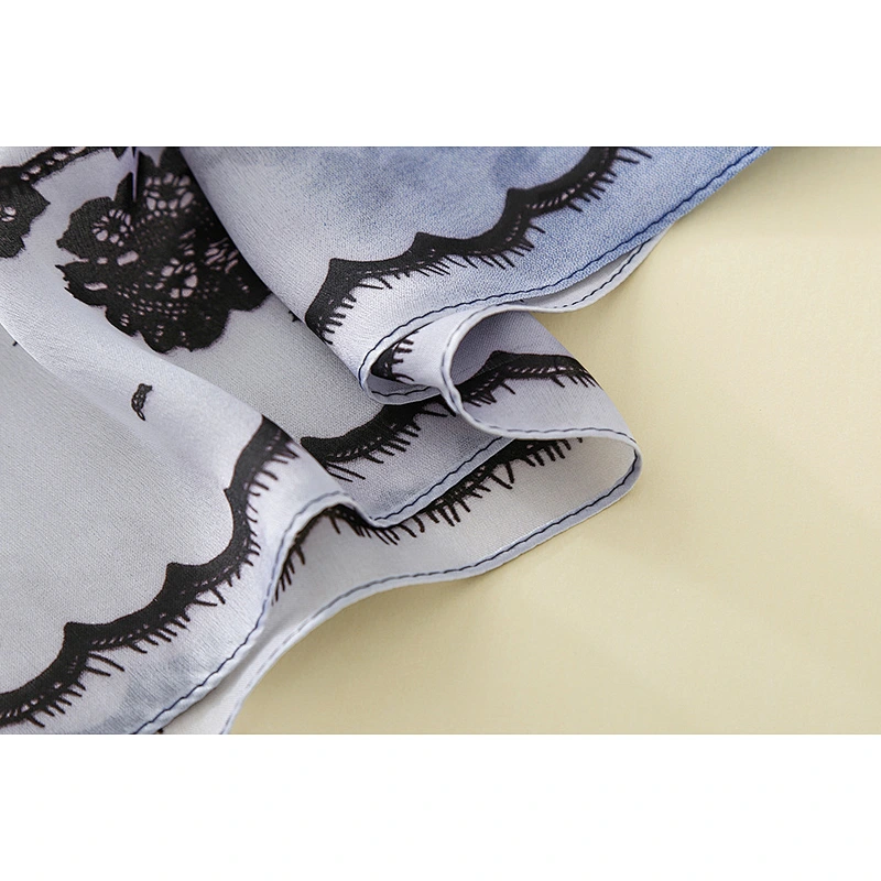 Wholesale spring scarf new fashion wild female printed soft pure simulation silk sunscreen shawl scarf