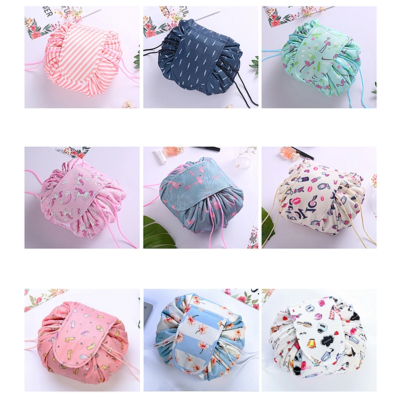 Simple Easy Carry On Cord Bag Organizer Waterproof Lazy Travel Cosmetics Foldable Drawstring Pouch Bag