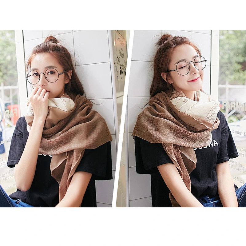 2020 Spring Autumn New Cotton And Linen Scarf Factory Wholesale Retro Pattern Scarf Customized