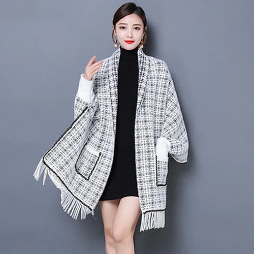 New Style Shawl Scarf Tassel With Sleeve Mink Velvet Thick Cloak Red Cheongsam Wedding Outer Coat Women Shawls