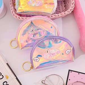 New small wallet Korean girl student cute key coin small bag laser coin purse female