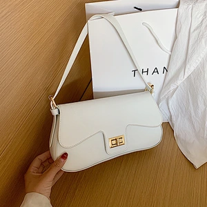 Classic Fashion Joker Pure Color High Quality Leather Women's Shoulder Bag Handbag