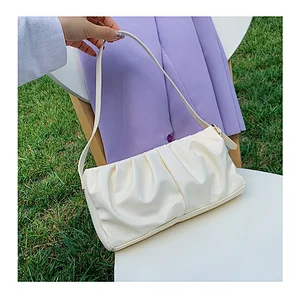 Wholesale One-Shoulder Underarm Bag 2020 New Trendy Korean Version Fold Cloud Bag Soft PU Small Bag For Female