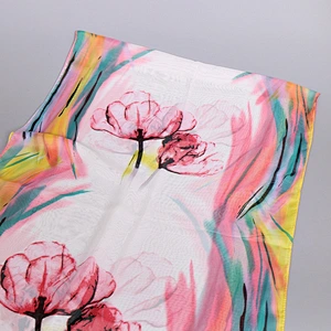 In Stock Floral Print Scarf Women Shawl Elegant Thin Sunscreen Sun-resistant Beach Towel Scarves Chiffon Hijab