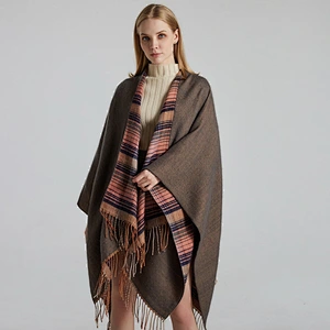 Factory Direct Scottish Classic Color Plaid Shawl Cloak Cashmere Tassels Thick Warm Shawl