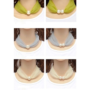 2020 Spring New Pearl Button Small Silk Scarf Variety Small Scarf Korean Version Georgette Decorative Scarves