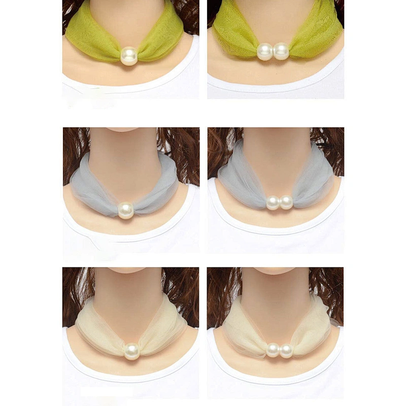 2020 Spring New Pearl Button Small Silk Scarf Variety Small Scarf Korean Version Georgette Decorative Scarves