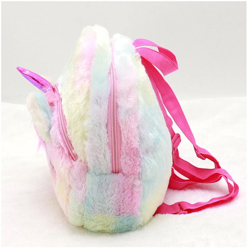 Fashion cartoon unicorn children kindergarten girl small school bag cute plush backpack