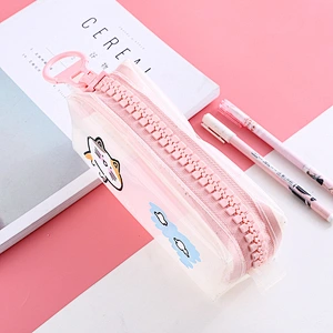 Wholesale Kids Cute Big Zipper Pencil Case Student PVC Storage Organizer Cartoon Unicorn Pen Bag