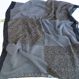2020 Korean Version Autumn New Printed Scarf Geometric Plaid Long Cotton And Linen Medium Thick Shawl Scarf