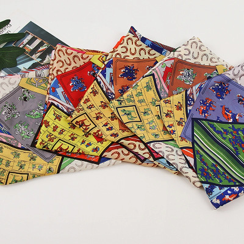 Feather printed silk square sunscreenscarf 90CM wholesale summer scarves silk satin scarf