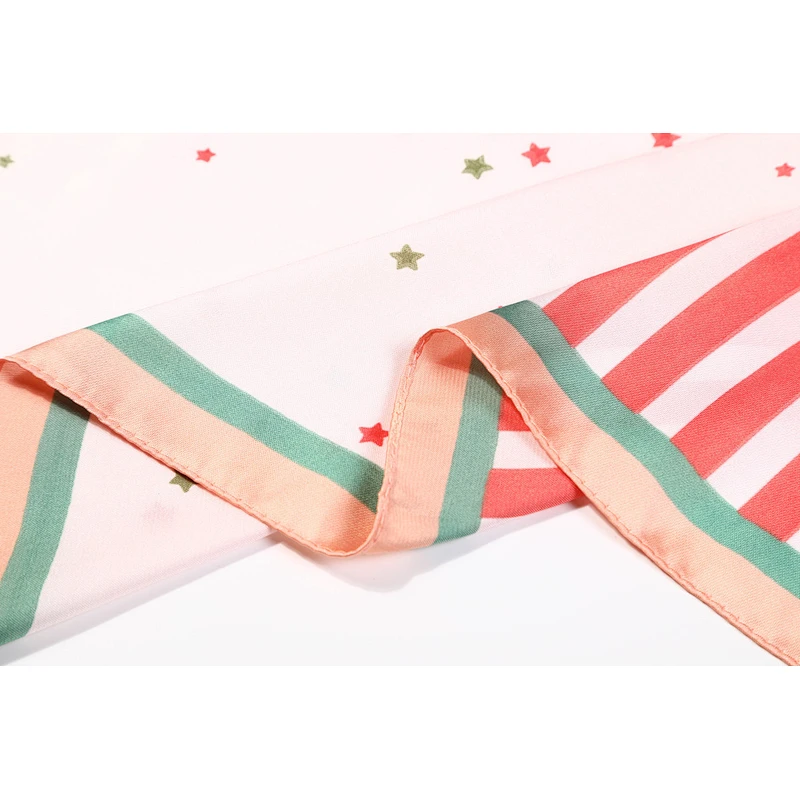 Stars and stripes printed sunscreenscarf OL professional wild designer 100% silk scarf square