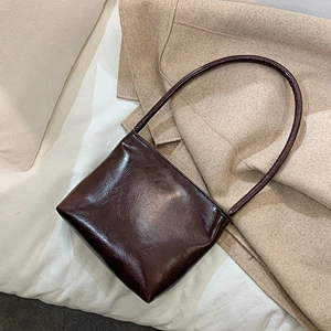 Retro Bag Female 2021 Autumn New All-Match Solid Color Bag Underarm Bag Shoulder Handbag