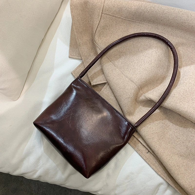 Retro Bag Female 2021 Autumn New All-Match Solid Color Bag Underarm Bag Shoulder Handbag