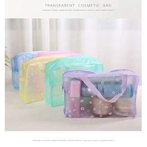 Wholesale Custom Fashion Transparent Makeup Bag Waterproof Clean Pvc Cosmetic Bag