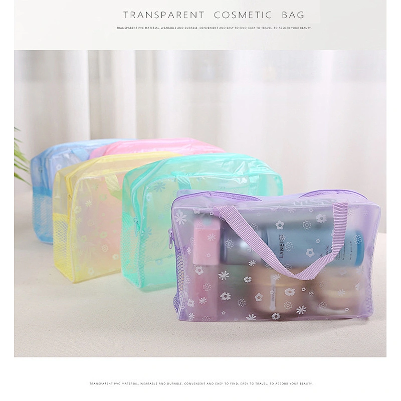 Wholesale Custom Fashion Transparent Makeup Bag Waterproof Clean Pvc Cosmetic Bag