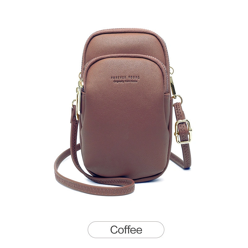 2020 new Korean version of simple diagonal bag ladies mobile phone bag PU pure color wild single shoulder fashion small bag