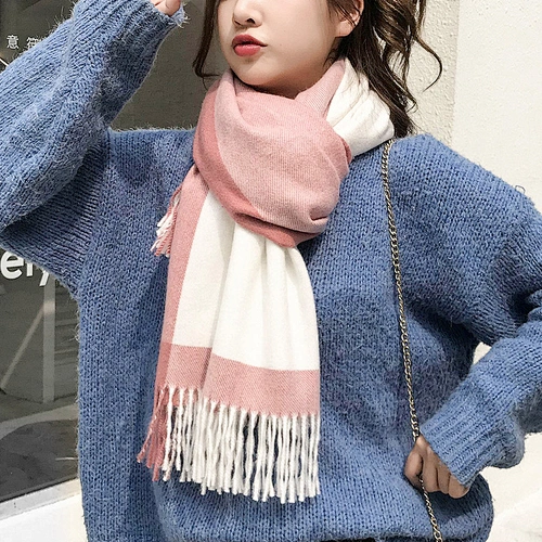 Wholesale Plaid Scarf Women'S Autumn Winter Shawl New Korean Version Students Cute Little Ladies Scarf