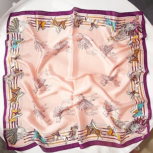 New small square scarf female professional decoration knight printed fashion luxury silk polyester square scarf