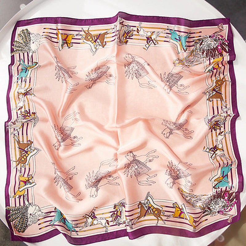 New small square scarf female professional decoration knight printed fashion luxury silk polyester square scarf