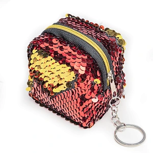 New sequined square three-dimensional mini coin purse ladies coin purse key case