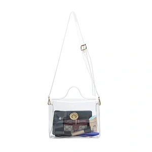 Wholesale customized fashion waterproof high quality women transparent handbag shoulder pvc bags women handbags