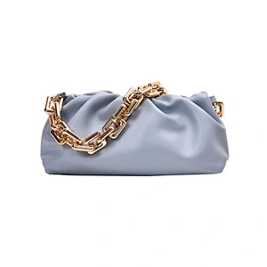 2020 New Fashion Ladies Chain Solid Color Shoulder Crossbody Bag Girls Clutch Bag Pu Leather Purse Handbag For Women