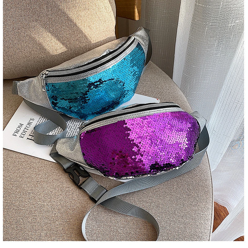 Sequins Holographic Waist Bags Women Wholesale Fanny Pack Waist Pack Girls Laser Chest Women Waist Bum Belt Bag