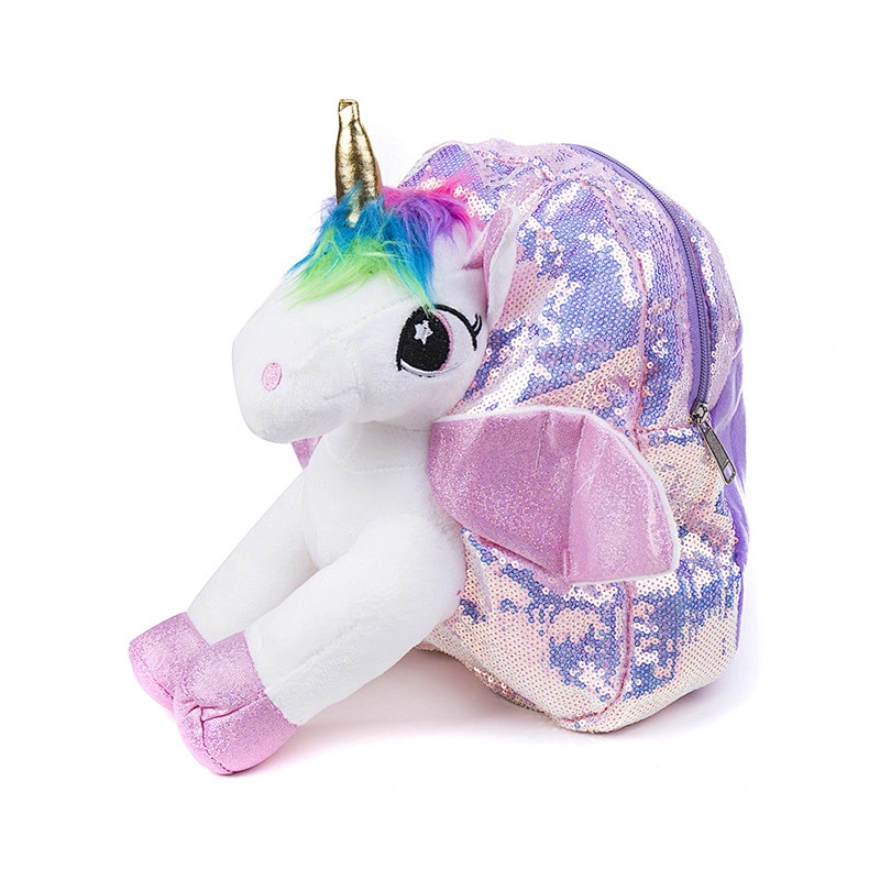 Plush unicorn cartoon kindergarten school bag cute children small backpack girl backpack