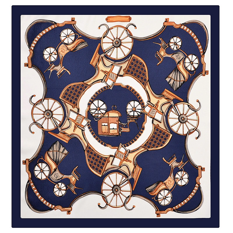 60cm Silk Twill Classic Carriage Ladies New Small Square Scarf
