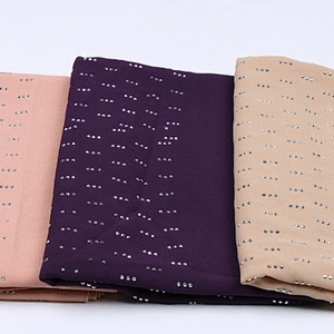 Factory Direct Hot Drilled Plain Solid Color Soft Scarf Women Hijab Muslim