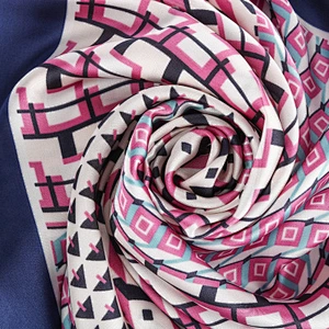 Spring new scarf female simulation silk geometric printed female professional decoration small square scarf