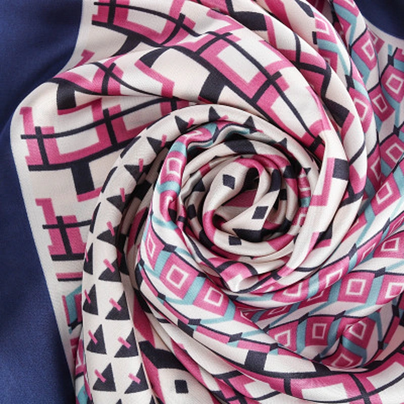 Spring new scarf female simulation silk geometric printed female professional decoration small square scarf