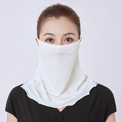 Custom Plain Color Sunscreen Ice Silk Bandana With Ear Loop For Face Coverage And Dust Protection
