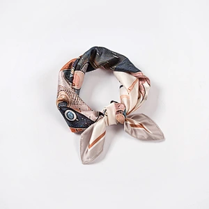 Spring Silk Scarf Women Elegant Korean Floral Scarf Fashion Turban Summer Thin Decorative Square Scarf