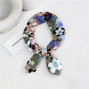 New Cotton And Linen Small Square Scarf Women Spring Autumn Fashion Wild Korean Turban Work Hip-Hop Scarf