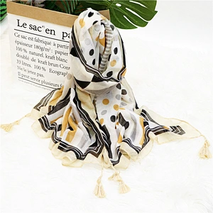 2020 New Fresh Japanese Korean Sweet Scarf Fashion Cotton And Linen Silk Scarf Long Dual-Use Shawl
