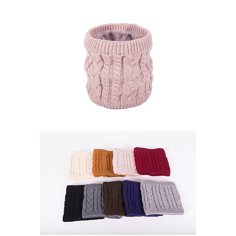 In Stock Couples Fashion All-Match Scarf Wool Yarn Warm Velvet Solid Color Collar Scarf