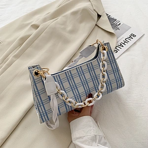 2020 New Arrival Handbag Plaid Shoulder Bags With Long Handle For Women Frog Bag