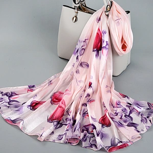 2020 New Spring Summer Thin Silk Scarf Women Wild Sunscreen Travel Shawl Rectangular Custom Silk Mother Gauze Scarves